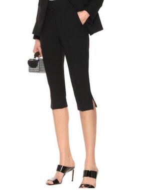 Veronica Beard Black Cropped Ankle Pants with Side Slits